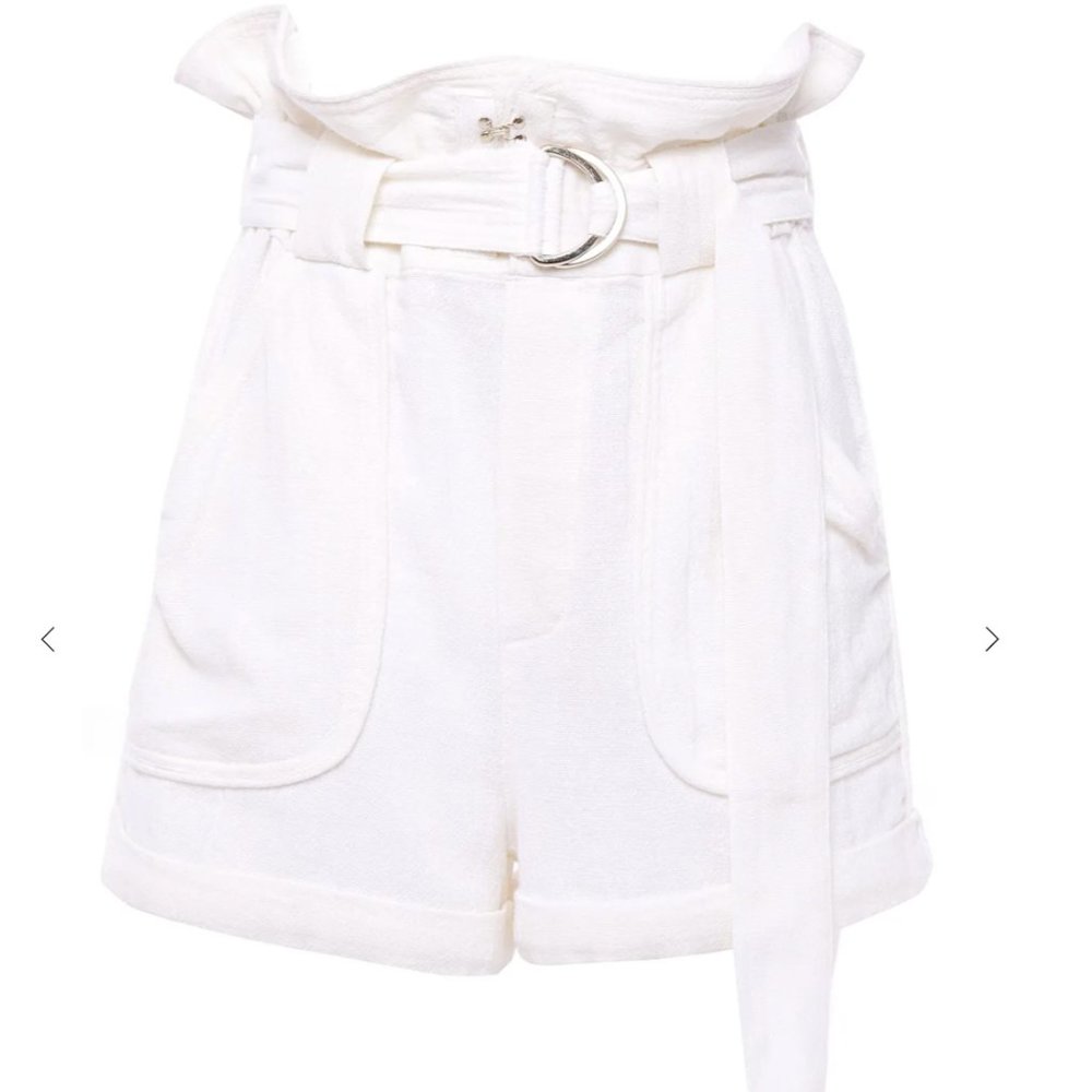 IRO Lux Cotton High Rise Belted Shorts 8 - Picture 2 of 15